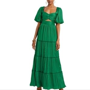 Aqua Formal Green Pleated Cut Out Dress Size 10 Nwt